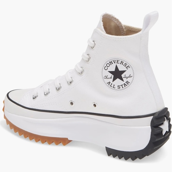 Converse Run Star Hike High Platform White Black Canvas Gum Brown size 7 NEW - Picture 4 of 6